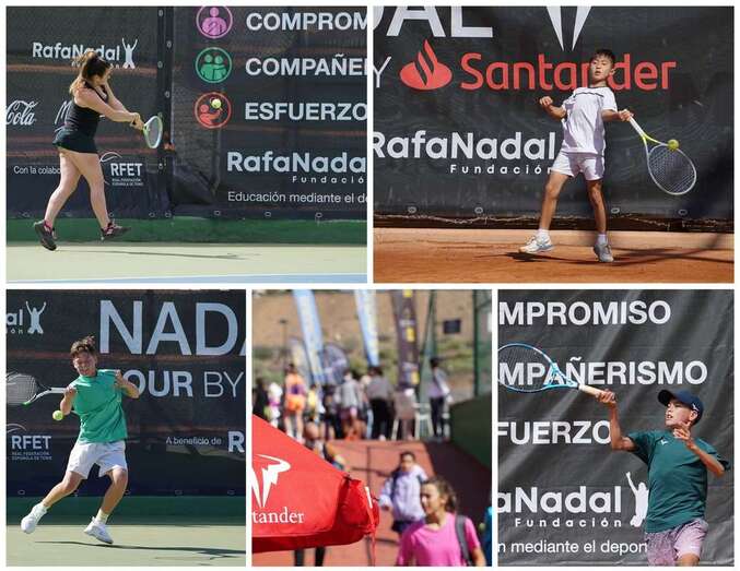 Collage de fotos de la jornada tenística de este lunes/TA.